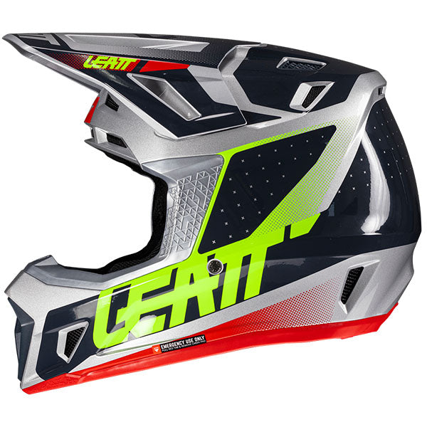 Product photo showing Leatt, Moto 7.5 V25 Helmet Kit in Red, Colors: Orange, Red, Ruby, Steel, White, Sizes: 2-2, SKU: 1025100365