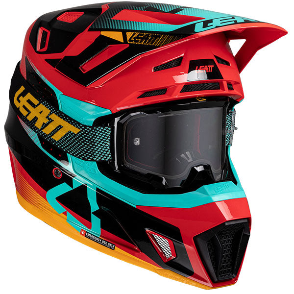 Product image of Leatt, Moto 7.5 V25 Helmet Kit in Orange, Colors: Orange, Red, Ruby, Steel, White, Sizes: 2-2, SKU: 1025100365