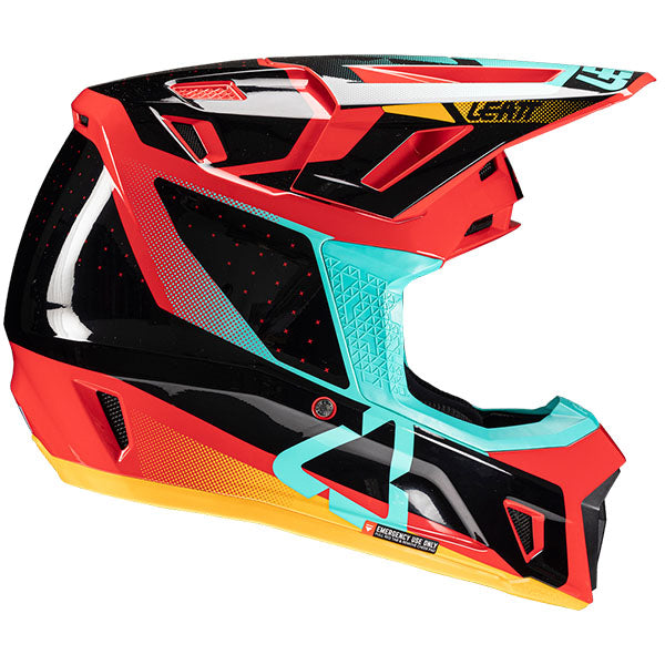 Product photo showing Leatt, Moto 7.5 V25 Helmet Kit in Red, Colors: Orange, Red, Ruby, Steel, White, Sizes: 2-2, SKU: 1025100365