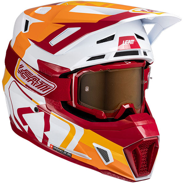 Product photo showing Leatt, Moto 7.5 V25 Helmet Kit in Red, Colors: Orange, Red, Ruby, Steel, White, Sizes: 2-2, SKU: 1025100365