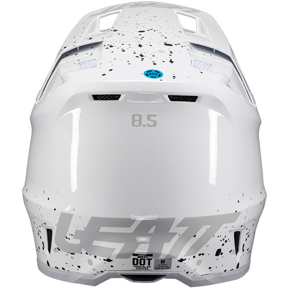 Product photo showing Leatt, Moto 8.5 V25 Helmet Kit in White, Colors: Black, Cheetah, Glamis, Royal, SunBurn, White, Sizes: 2-2, SKU: 1025100244