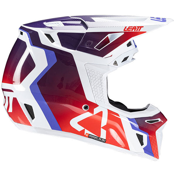 Product photo showing Leatt, Moto 8.5 V25 Helmet Kit in Royal, Colors: Black, Cheetah, Glamis, Royal, SunBurn, White, Sizes: 2-2, SKU: 1025100244