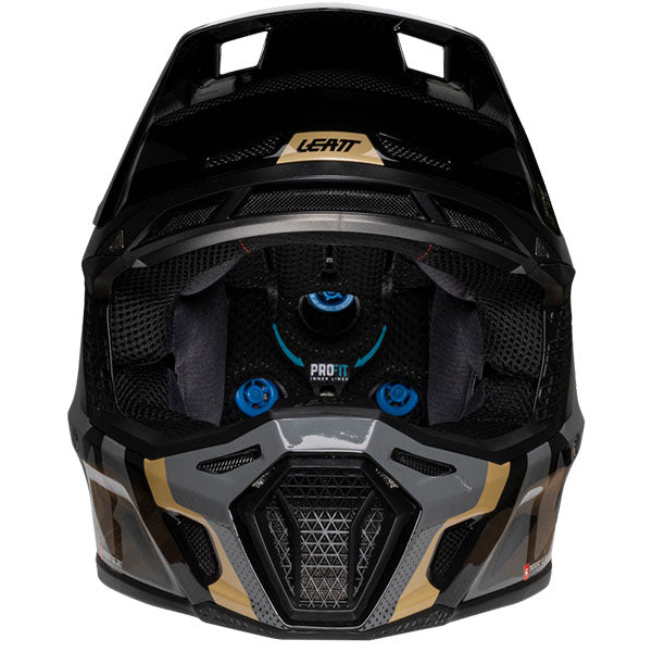 Product photo showing Leatt, Moto 8.5 V25 Helmet Kit in Black, Colors: Black, Cheetah, Glamis, Royal, SunBurn, White, Sizes: 2-2, SKU: 1025100244