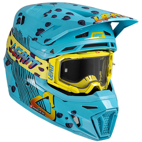 Studio product image of Leatt, Moto 8.5 V25 Helmet Kit in Cheetah, Colors: Black, Cheetah, Glamis, Royal, SunBurn, White, Sizes: 2-2, SKU: 1025100244