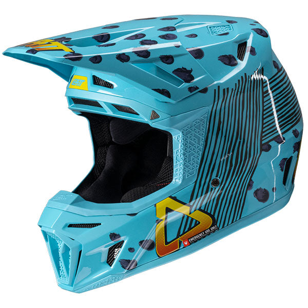 Product image of Leatt, Moto 8.5 V25 Helmet Kit in Cheetah, Colors: Black, Cheetah, Glamis, Royal, SunBurn, White, Sizes: 2-2, SKU: 1025100244