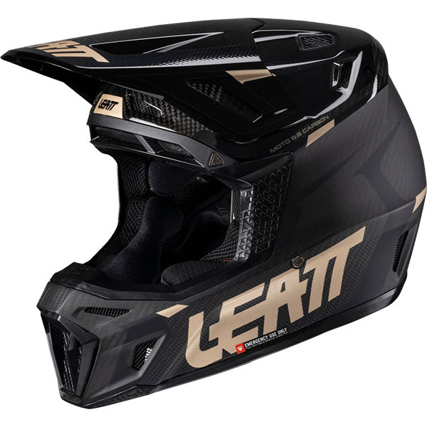 Detailed product image of Leatt, Moto 9.5 Carbon V25 Helmet Kit in Carbon, Colors: Carbon, Carbon/White, Sizes: 2-2, SKU: 1025100124