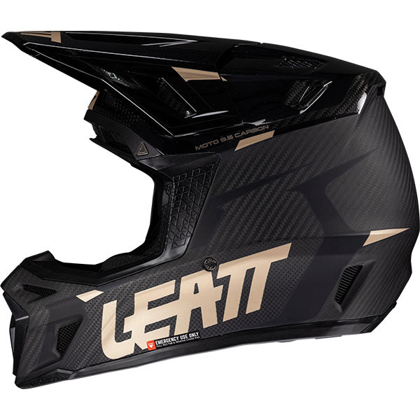 Product image of Leatt, Moto 9.5 Carbon V25 Helmet Kit in Carbon/White, Colors: Carbon, Carbon/White, Sizes: 2-2, SKU: 1025100124