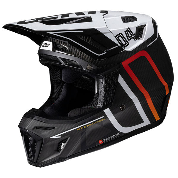 Studio product image of Leatt, Moto 9.5 Carbon V25 Helmet Kit in Carbon, Colors: Carbon, Carbon/White, Sizes: 2-2, SKU: 1025100124