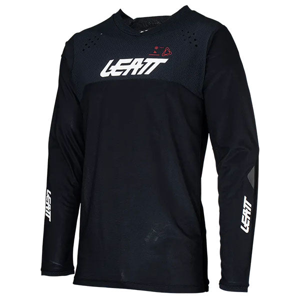 Product photo showing Leatt, Moto 4.5 Enduro Jersey in Black, Colors: Black, Blue, Forge, Stone, Sizes: 2-3, SKU: 5024080335