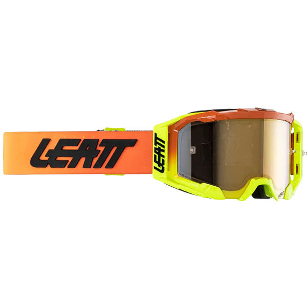 Product photo showing Leatt, Velocity 5.5 Iriz Goggle in White, Bronze 68%, Colors: Blue/Red, Red 28%, Citrus, Bronze 68%, Graphite, Platinum 28%, Grey, Silver 50%, Neon Yellow, Bronze 68%, Pinata Teal, Purple 78%, White, Bronze 68%, SKU: 8026000130