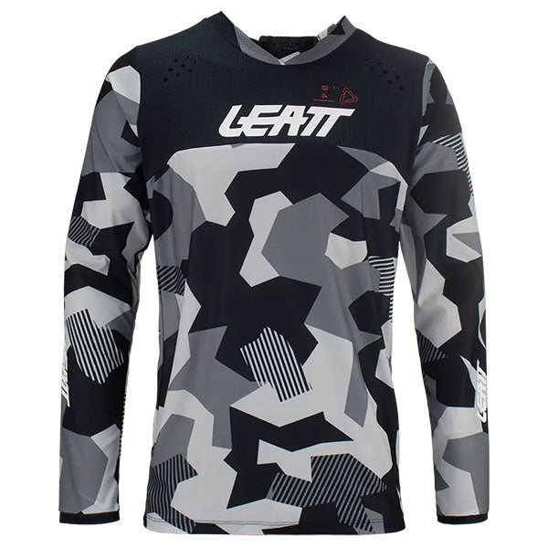 Product photo showing Leatt, Moto 4.5 Enduro Jersey in Blue, Colors: Black, Blue, Forge, Stone, Sizes: 2-3, SKU: 5024080335