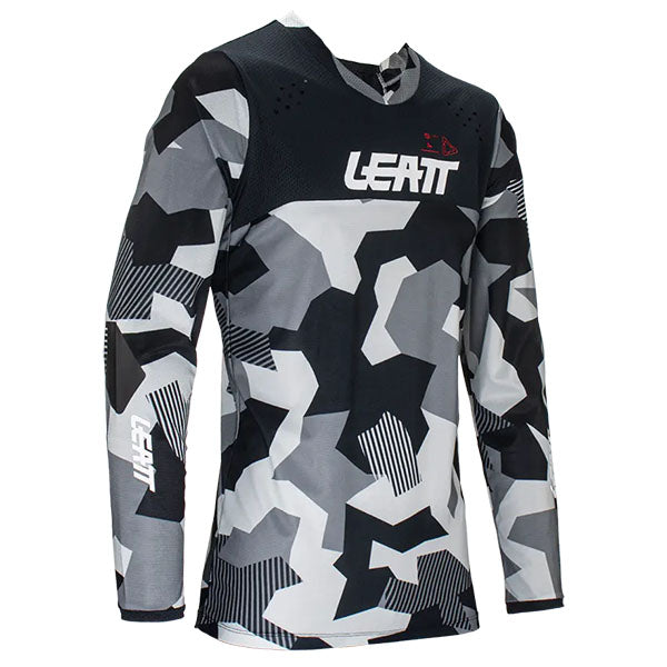 Product photo showing Leatt, Moto 4.5 Enduro Jersey in Blue, Colors: Black, Blue, Forge, Stone, Sizes: 2-3, SKU: 5024080335