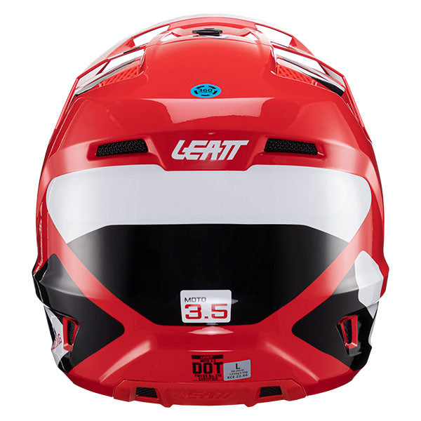 Product photo showing Leatt, Moto 3.5 Helmet (Youth) in Black/White, Colors: Black/White, Blue, Citrus, Red, Sizes: Y-LG, Y-MD, SKU: 1024060680