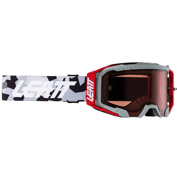 Product photo showing Leatt, Velocity 5.5 Goggle in White Light Grey, Colors: Blue Light Grey, Forge Rose, Stealth Light Grey, White Light Grey, SKU: 8024070340