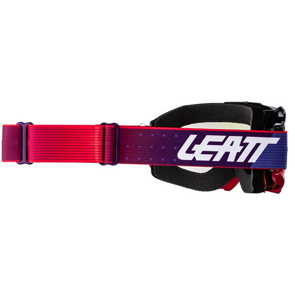 Product photo showing Leatt, Velocity 4.5 Iriz Goggle, Colors: Cyan Bronze, Stealth Silver, SunDown Purple, SKU: 8024070480