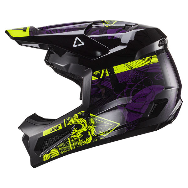 Detailed product image of Leatt, Moto 2.5 Helmet in UV, Colors: Black/White, Citrus, Cyan, Red, UV, Sizes: 2-2, SKU: 1024060523