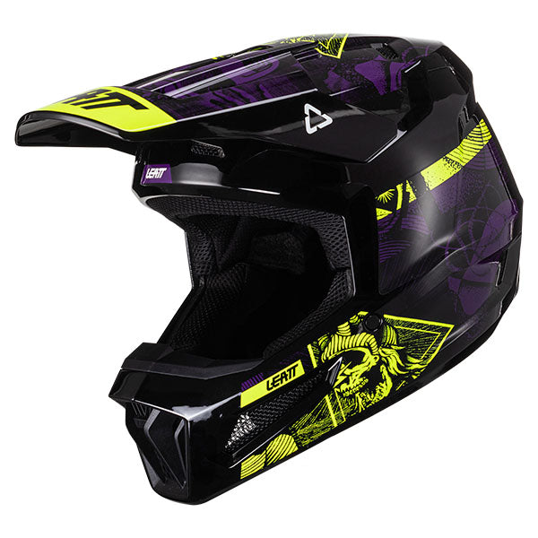 Product photo showing Leatt, Moto 2.5 Helmet in UV, Colors: Black/White, Citrus, Cyan, Red, UV, Sizes: 2-2, SKU: 1024060523