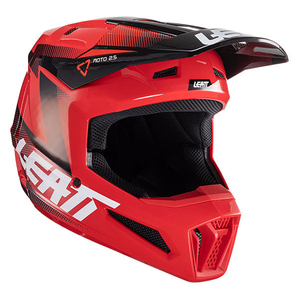 Detailed product image of Leatt, Moto 2.5 Helmet in Red, Colors: Black/White, Citrus, Cyan, Red, UV, Sizes: 2-2, SKU: 1024060523