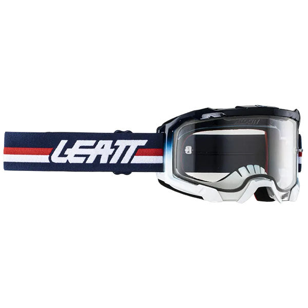 Product photo showing Leatt, Velocity 4.5 Goggle in Forge Light Grey, Colors: Blue Clear, Forge Light Grey, Orange Clear, Red Light Grey, Royal Clear, UV Light Grey, SKU: 8024070580