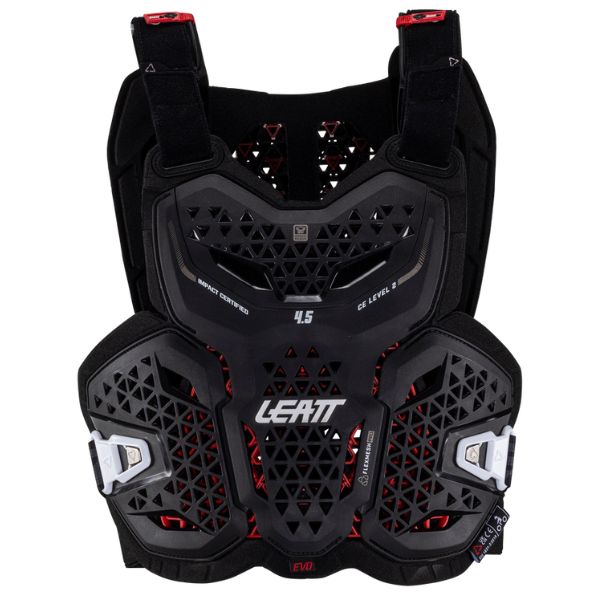 Product image of Leatt, 4.5 Evo Chest Protector in Black, Colors: Black, White, Sizes: 2-2, SKU: 5025202380