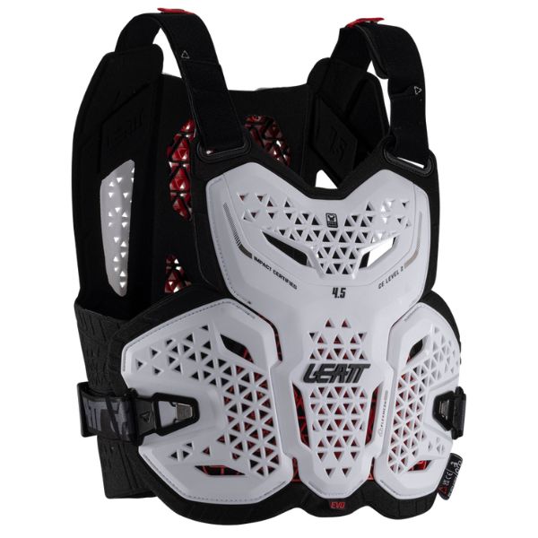 Product photo showing Leatt, 4.5 Evo Chest Protector in White, Colors: Black, White, Sizes: 2-2, SKU: 5025202380