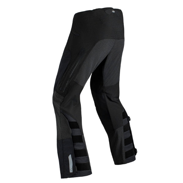 Leatt Moto 5.5 Enduro Pants in Black, rear view showing the seat, knee, and lower-leg panels