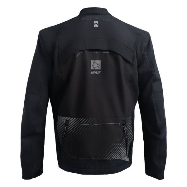 Leatt Moto 4.5 Enduro Jacket in Hatchet Black, rear view showing the back and sleeve panels