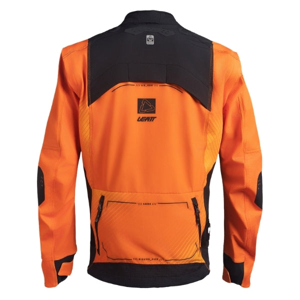 Leatt Moto 4.5 Enduro Jacket in Hatchet Orange, rear view showing the back and sleeve panels