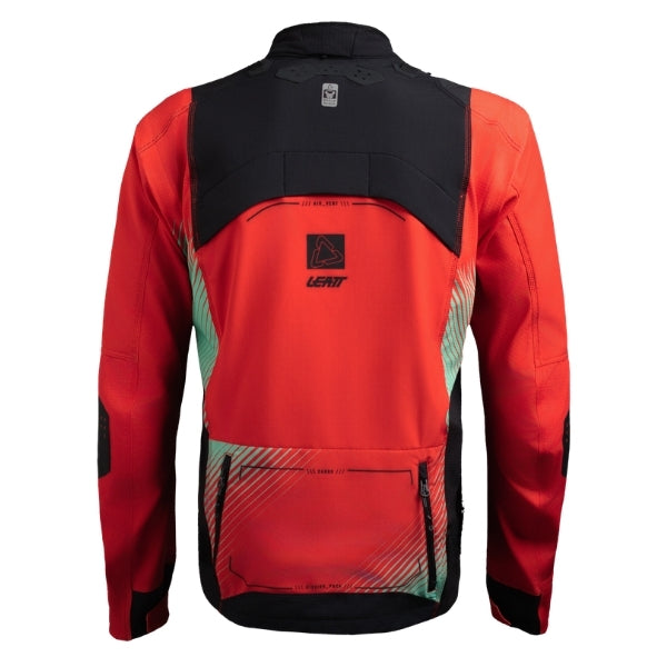 Leatt Moto 4.5 Enduro Jacket in Hatchet Red, rear view showing the back and sleeve panels