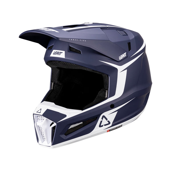 Image showing Leatt, V26 Moto 3.5 Helmet Kit (Youth), Colors: Blue, Neon Yellow, Storm Teal, Sizes: Y-LG, Y-MD
