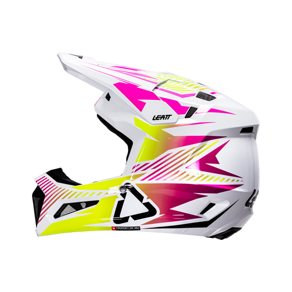Product photo showing Leatt, V26 Moto 3.5 Helmet Kit in Storm Pink, Colors: Blue, Neon Yellow, Red, Storm Pink, Storm Teal, Sizes: 2-2
