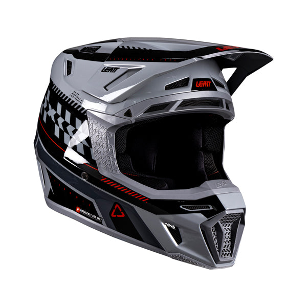 Product photo showing Leatt, V26 Moto 8.5 Helmet Kit in Orange, Colors: Grey, Orange, Pinata Teal, Royal Blue/Red, Sizes: 2-2