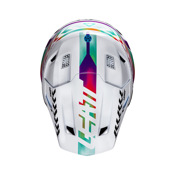 Product photo showing Leatt, V26 Moto 8.5 Helmet Kit in Pinata Teal, Colors: Grey, Orange, Pinata Teal, Royal Blue/Red, Sizes: 2-2