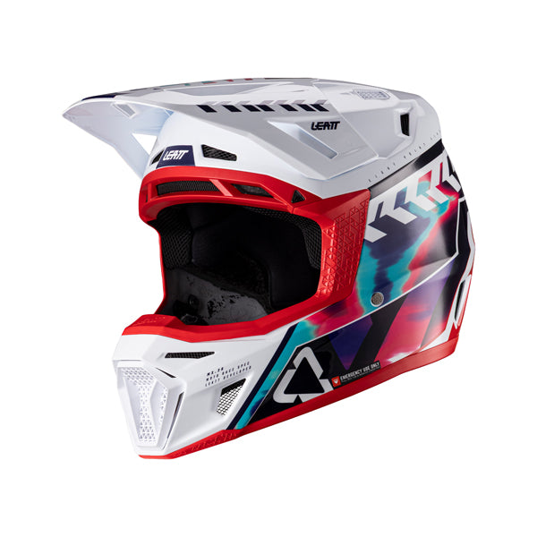 Detailed product image of Leatt, V26 Moto 8.5 Helmet Kit in Royal Blue/Red, Colors: Grey, Orange, Pinata Teal, Royal Blue/Red, Sizes: 2-2
