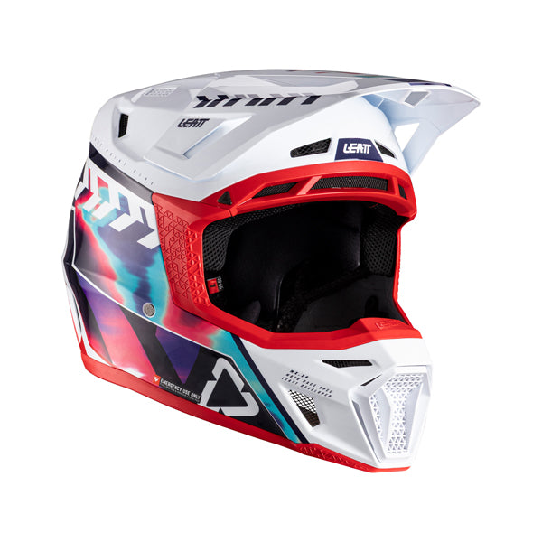 Detailed product image of Leatt, V26 Moto 8.5 Helmet Kit in Royal Blue/Red, Colors: Grey, Orange, Pinata Teal, Royal Blue/Red, Sizes: 2-2