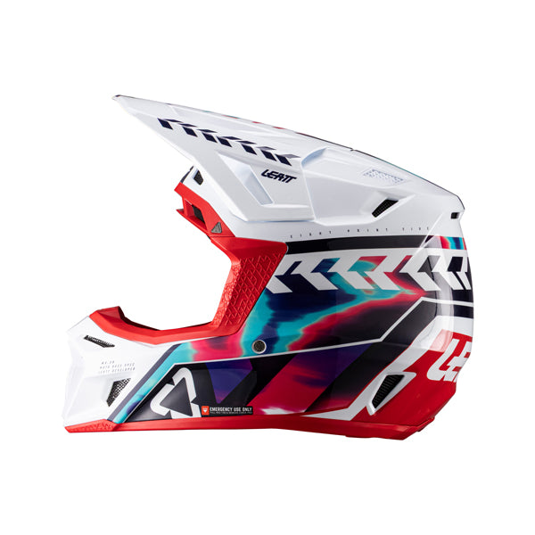 Product photo showing Leatt, V26 Moto 8.5 Helmet Kit in Royal Blue/Red, Colors: Grey, Orange, Pinata Teal, Royal Blue/Red, Sizes: 2-2