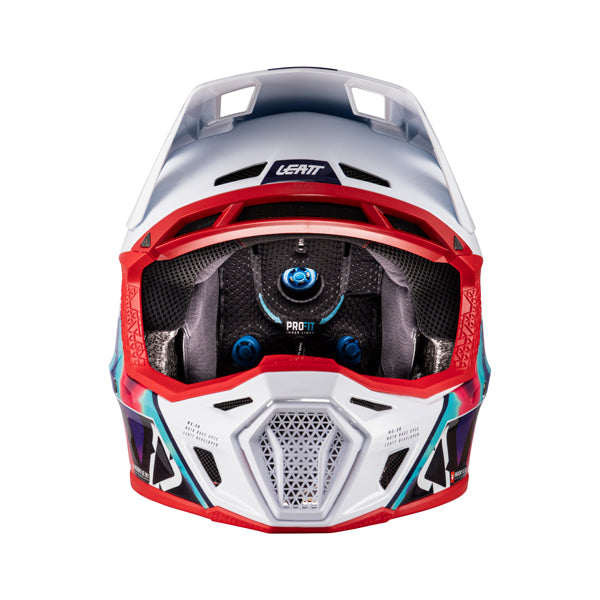 Detailed product image of Leatt, V26 Moto 8.5 Helmet Kit in Royal Blue/Red, Colors: Grey, Orange, Pinata Teal, Royal Blue/Red, Sizes: 2-2
