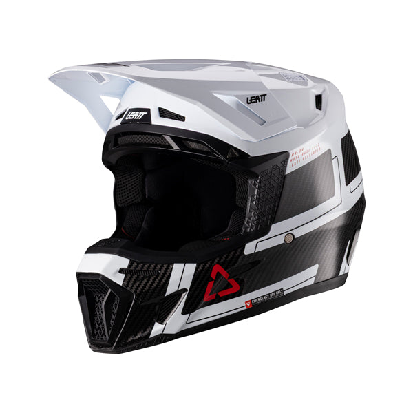 Studio product image of Leatt, V26 Moto 9.5 Carbon Helmet Kit in Carbon/White, Sizes: 2-2