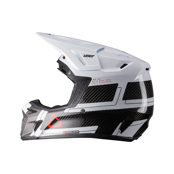 Studio product image of Leatt, V26 Moto 9.5 Carbon Helmet Kit in Carbon/White, Sizes: 2-2