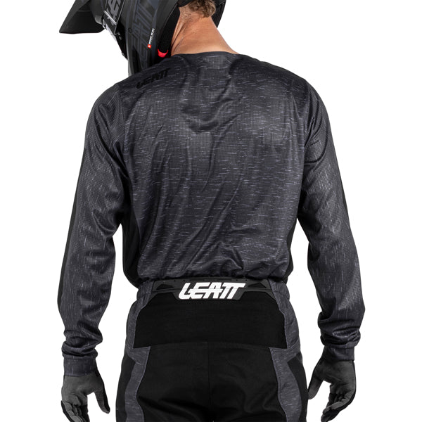Image showing Leatt, V26 Moto 3.5 Jersey in Stealth Black/Grey, Colors: Blue, Brown, Orange, Red, Retro Pink, Stealth Black/Grey, Storm Teal, Sizes: 2-5, SKU: 5026020542