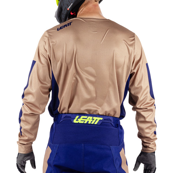 Product photo showing Leatt, V26 Moto 3.5 Jersey in Blue, Colors: Blue, Brown, Orange, Red, Retro Pink, Stealth Black/Grey, Storm Teal, Sizes: 2-5, SKU: 5026020542