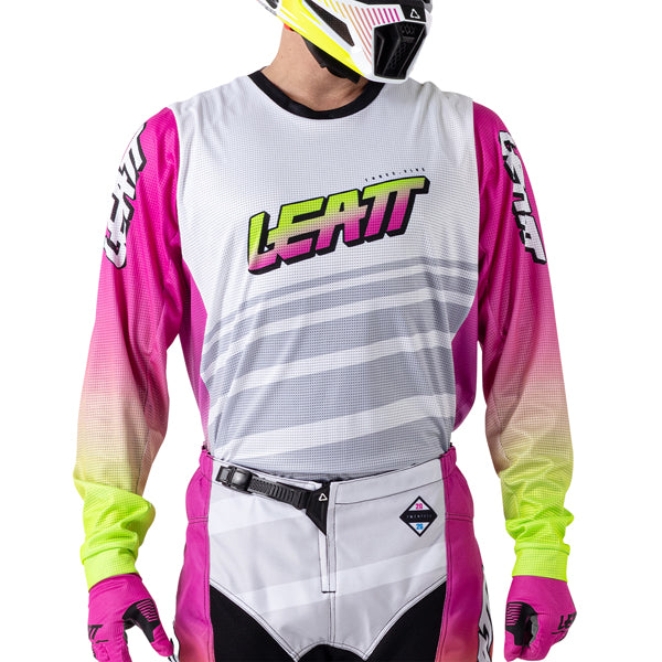 Product photo showing Leatt, V26 Moto 3.5 Jersey in Red, Colors: Blue, Brown, Orange, Red, Retro Pink, Stealth Black/Grey, Storm Teal, Sizes: 2-5, SKU: 5026020542