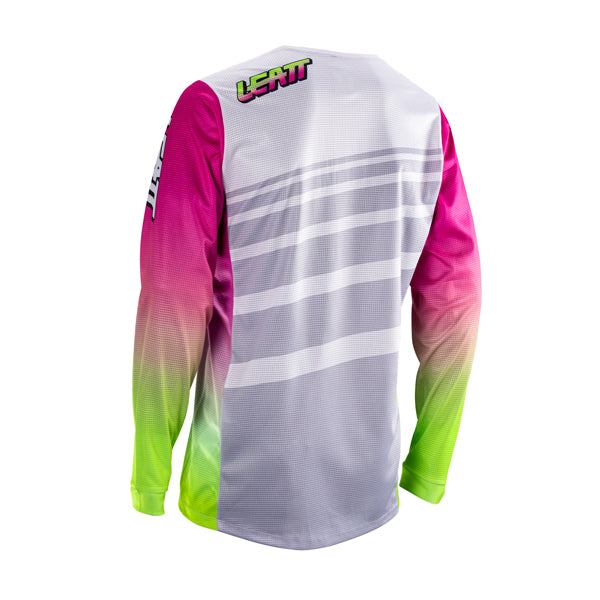 Product photo showing Leatt, V26 Moto 3.5 Jersey in Orange, Colors: Blue, Brown, Orange, Red, Retro Pink, Stealth Black/Grey, Storm Teal, Sizes: 2-5, SKU: 5026020542