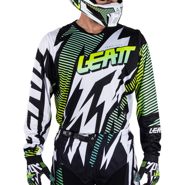 Studio product image of Leatt, V26 Moto 3.5 Jersey in Stealth Black/Grey, Colors: Blue, Brown, Orange, Red, Retro Pink, Stealth Black/Grey, Storm Teal, Sizes: 2-5, SKU: 5026020542