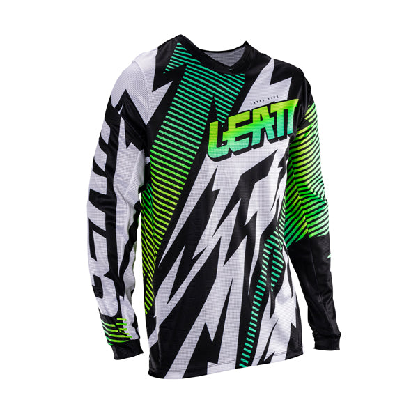 Product photo showing Leatt, V26 Moto 3.5 Jersey in Stealth Black/Grey, Colors: Blue, Brown, Orange, Red, Retro Pink, Stealth Black/Grey, Storm Teal, Sizes: 2-5, SKU: 5026020542