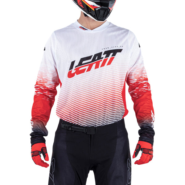 Image showing Leatt, V26 Moto 4.5 X-Flow Jersey in Pixel Blue, Colors: Black, Pixel Blue, Red, Sizes: 2-3, SKU: 5026000524