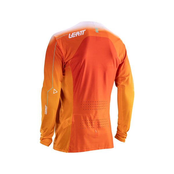Product photo showing Leatt, V26 Moto 5.5 UltraWeld Jersey in Black, Colors: Black, Orange, Pinata Teal, Purple, Royal Blue/Red, Tiger Pink, Sizes: 2-3, SKU: 5026000101