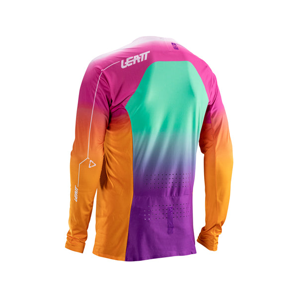 Studio product image of Leatt, V26 Moto 5.5 UltraWeld Jersey in Black, Colors: Black, Orange, Pinata Teal, Purple, Royal Blue/Red, Tiger Pink, Sizes: 2-3, SKU: 5026000101