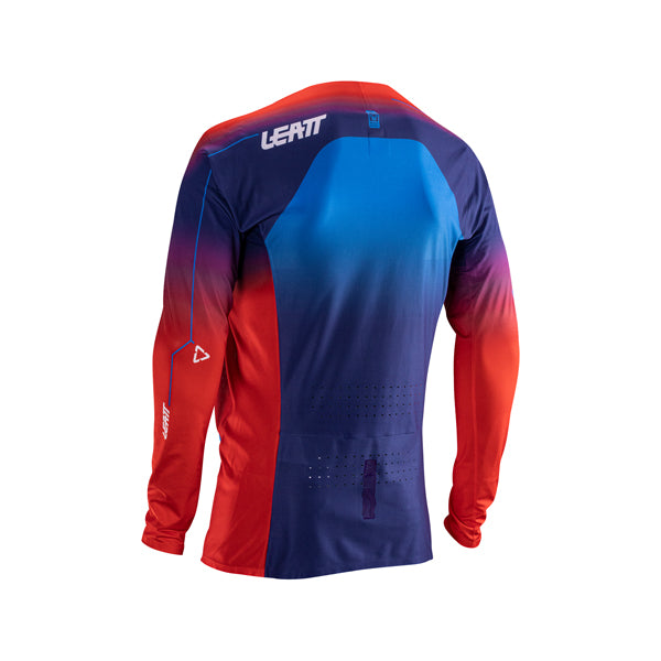 Studio product image of Leatt, V26 Moto 5.5 UltraWeld Jersey in Orange, Colors: Black, Orange, Pinata Teal, Purple, Royal Blue/Red, Tiger Pink, Sizes: 2-3, SKU: 5026000101