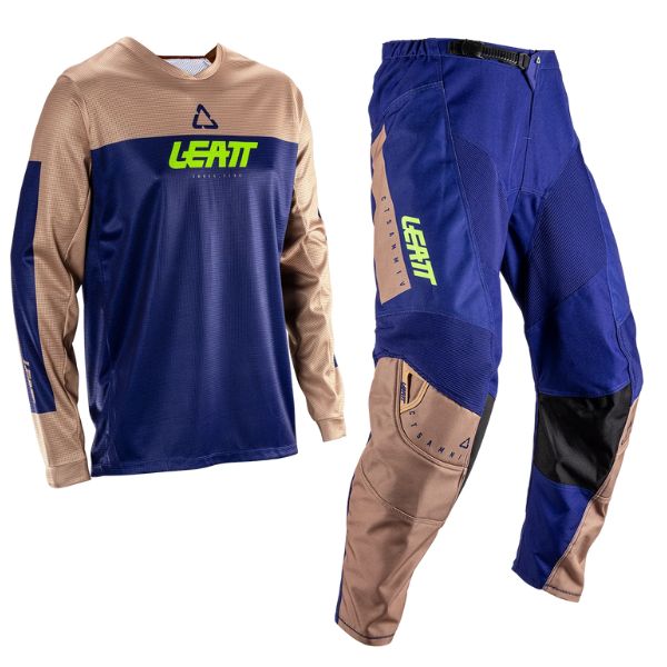 Product image of Leatt, V26 Moto 3.5 Ride Jersey, Pant Combo in Blue, Colors: Blue, Brown, Orange, Red, Retro Pink, Stealth, Storm Teal, Sizes: 28-544, SKU: 5026000680
